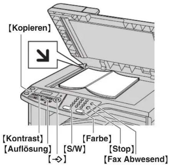 PANASONIC KX-MC6020G - Nutzung des Vorlagenglases des Scanners - 1