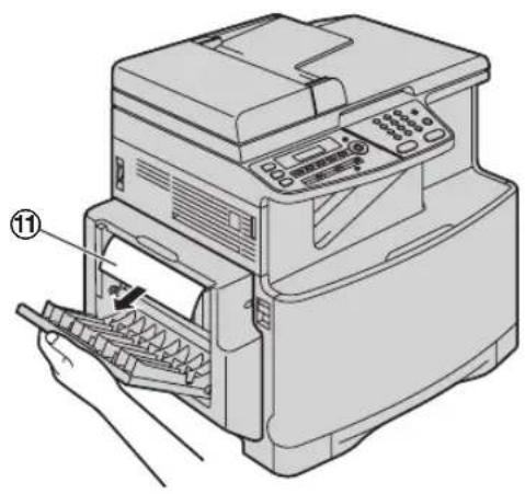 PANASONIC KX-MC6020G - Wenn sich das Dokument an der Papierausgabe der automatischen Duplexeinheit staut: - 1
