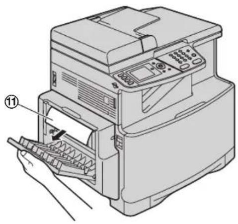 PANASONIC KX-MC6260 - Wenn sich das Dokument an der Papierausgabe der automatischen Duplexeinheit staut: - 1
