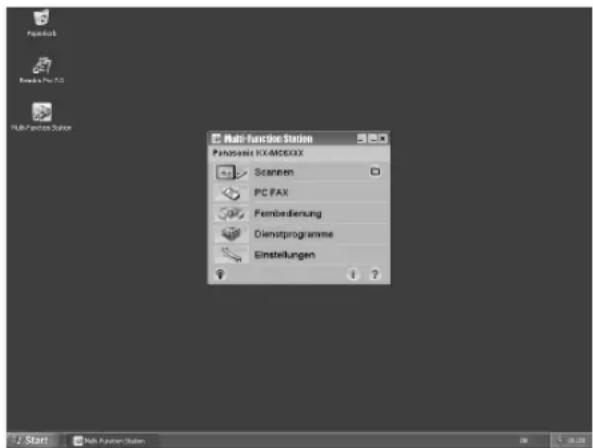 Auto-Function Station Photoset: RX-ABCDXXX Scaners PC FAX Ferbedienung Dienstprogramme Einstellungen Start Auto-Function Station