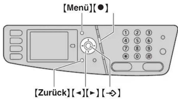 [Menü][●] [1 2 3 4 5 6 7 8 9 * 0 # [Zurück][◀][▶] [→]