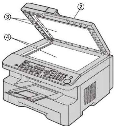 PANASONIC KX-MB781G - Weiße Platte und Vorlagenglas des Scanners - 2