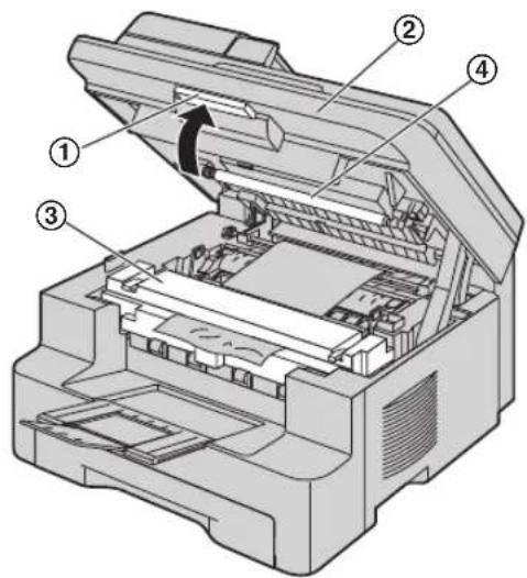 PANASONIC KX-MB781G - Fall 3: Wenn sich das Aufzeichnungspapier an der Fixiereinheit staut: - 1