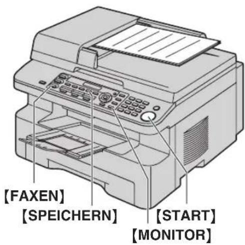 [FAXEN] [SPEICHERN] [START] [MONITOR]
