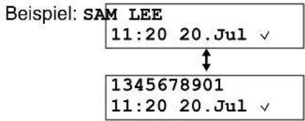 Beispiel: SAM LEE 11:20 20.Jul ✓ 1345678901 11:20 20.Jul ✓