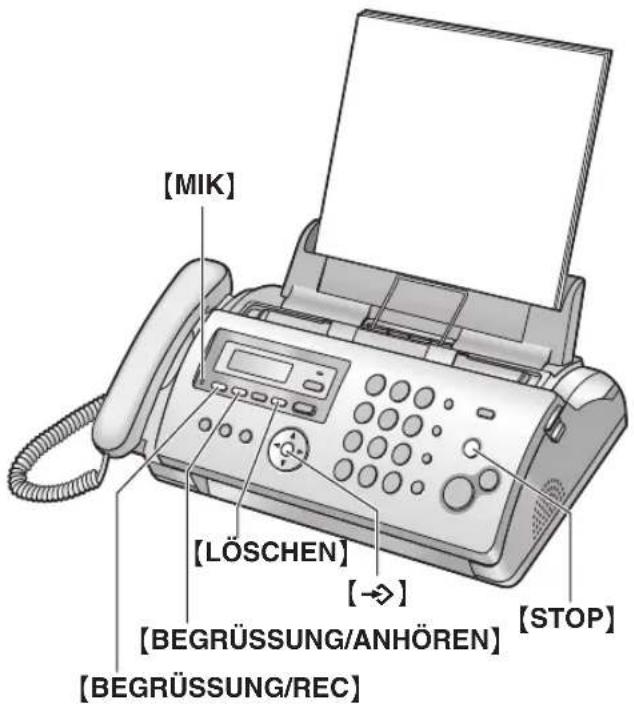 PANASONIC KX-FP215G - Aufzeichnen Ihres Ansagetextes - 1