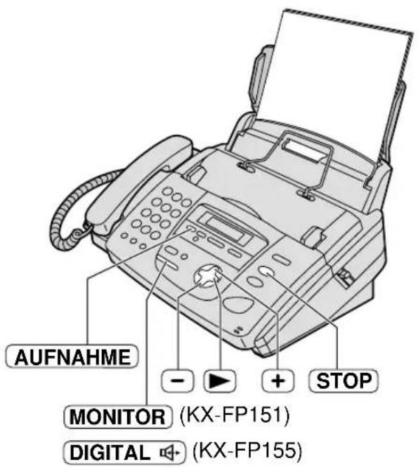 PANASONIC KX-FP155G - Nehmen Sie den Hörer ab oder drücken Sie auf MONITOR (KX-FP151) / DIGITAL (KX-FP155). - 1