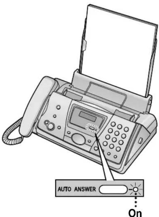 PANASONIC KX-FP145G - Receiving a fax automatically – [AUTO ANSWER] ON - 1