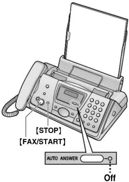 PANASONIC KX-FP145G - Receiving a fax manually – [AUTO ANSWER] OFF - 1