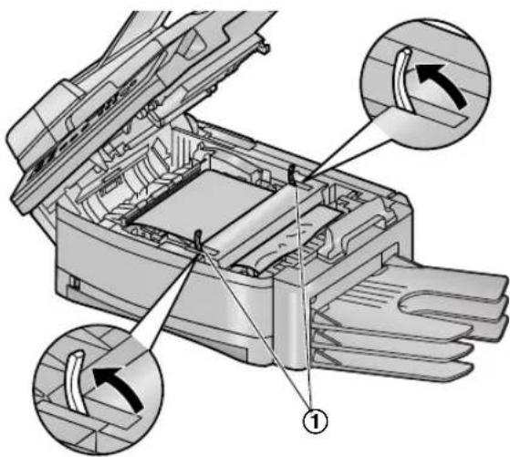 PANASONIC KX-FLB851G - Fall 2: Wenn sich das Aufzeichnungspapier in der Nähe der Fixiereinheit staut: - 1