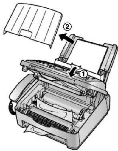 PANASONIC KX-FL611G - Wenn sich das Aufzeichnungspapier an der Papierausgabe staut: - 1