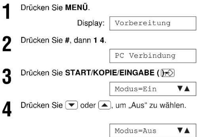 PANASONIC KX-F1830G - PC-VERBINDUNG am Faxgerät abschalten - 1