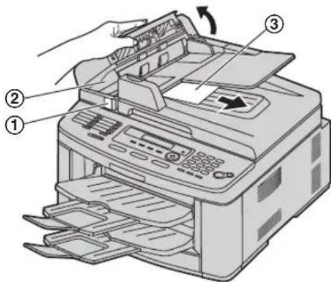PANASONIC KX-FLB881 - When the document has jammed near the document exit: - 1