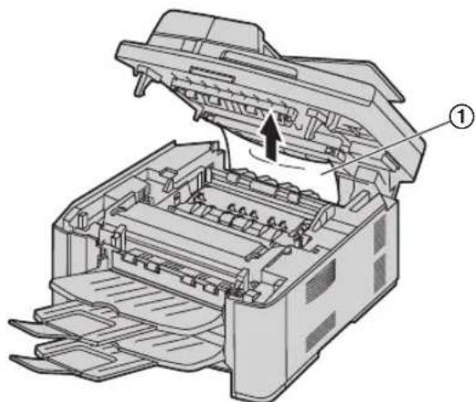 PANASONIC KX-FLB881 - When the recording paper has jammed near the drum and toner unit: - 1