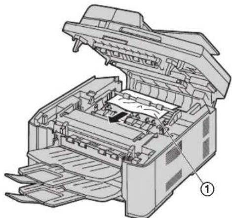 PANASONIC KX-FLB881 - When the recording paper has jammed near the drum and toner unit: - 2