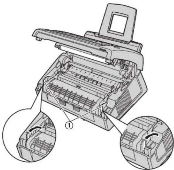 PANASONIC KX-FL421 - Wenn sich das Aufzeichnungspapier an der Papierausgabe staut - 6