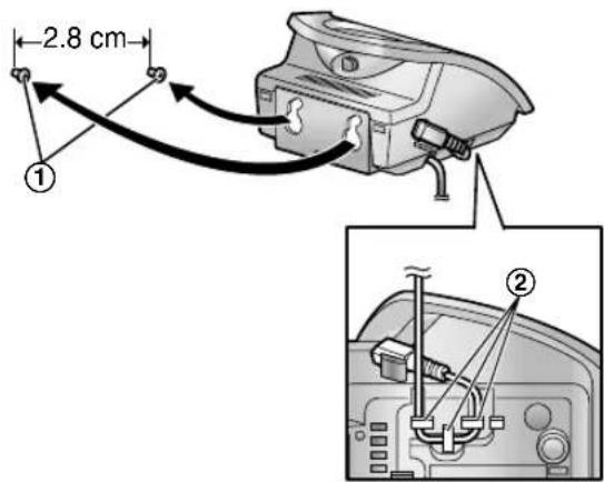 PANASONIC KX-FC245E - Wall mounting the charger - 1