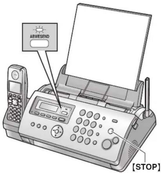 PANASONIC KX-FC226GS - Aktivieren des AB/FAX-Modus (Anrufbeantworter-/Fax-Modus) - 1