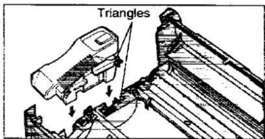PANASONIC KX-F2780EB - Insert the handset cradle by matching the triangles. - 1