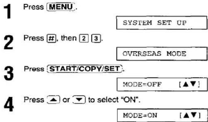 PANASONIC KX-F2780EB - Sending documents overseas - 1