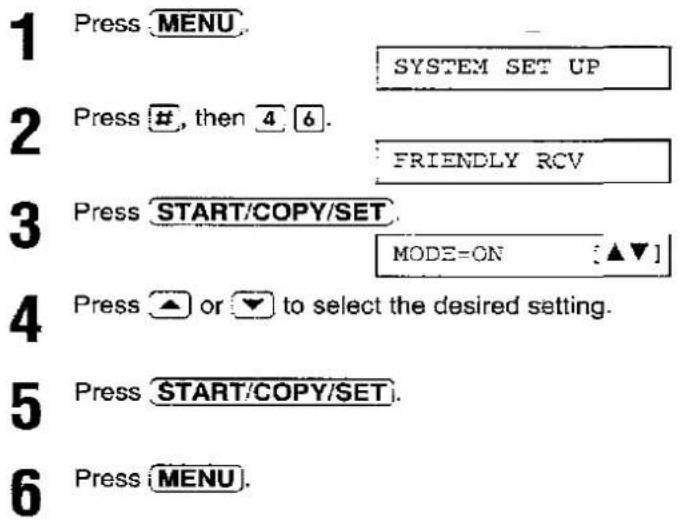 PANASONIC KX-F2780EB - Setting friendly reception - 1