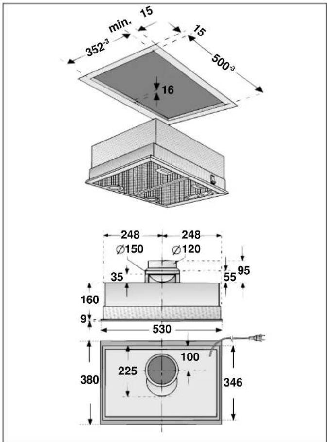 NEFF DBM80A - Gerätemaße und Sicherheitsabstände - 1