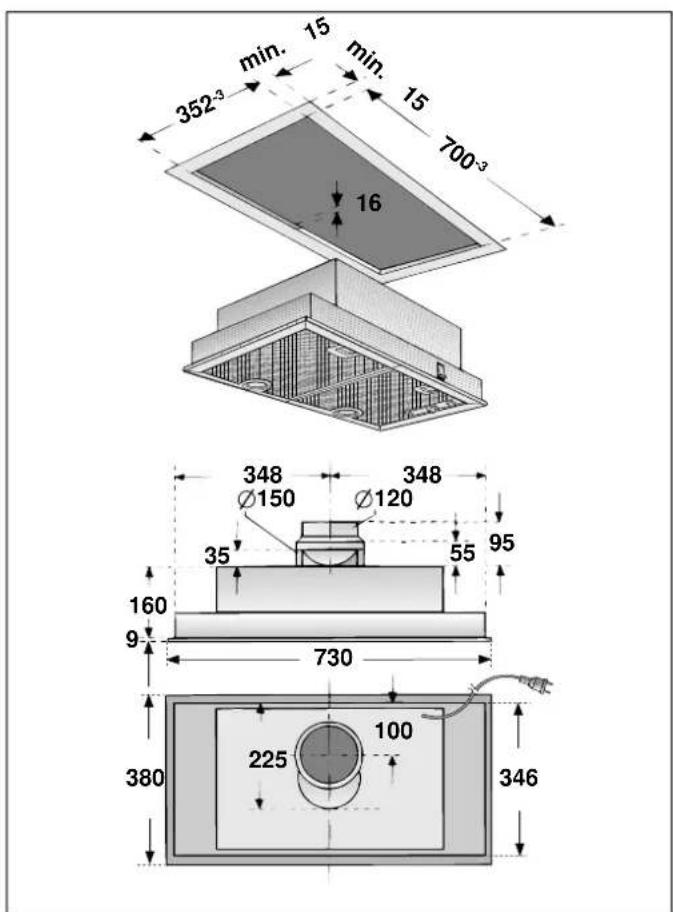 NEFF DBM80A - Gerätemaße und Sicherheitsabstände - 2