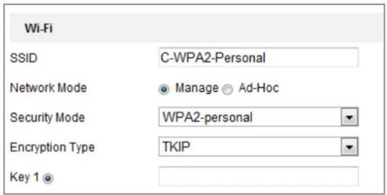 Hikvision DS-2CD4026FWD/P-L - Configuration> Network> Advanced Settings> Wi-Fi - 1
