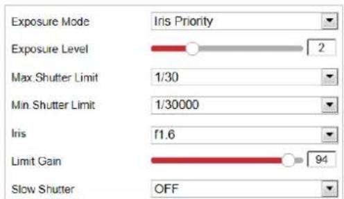 Hikvision DS-2DY3320IW-DE - Exposure Sengs - 1