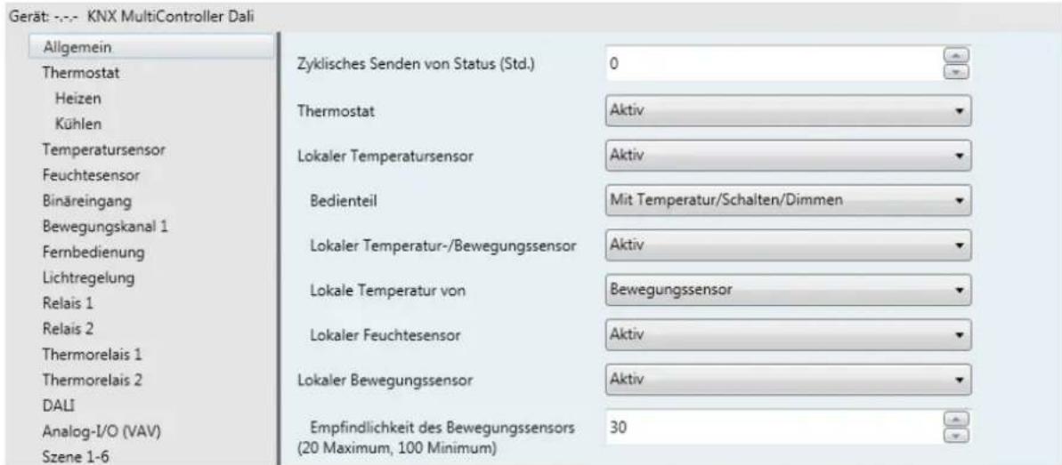 Esylux PD 360i/8 LIN - Abb. 3 Temperaturwert von Bewegungssensor oder Bedienfeld - 1