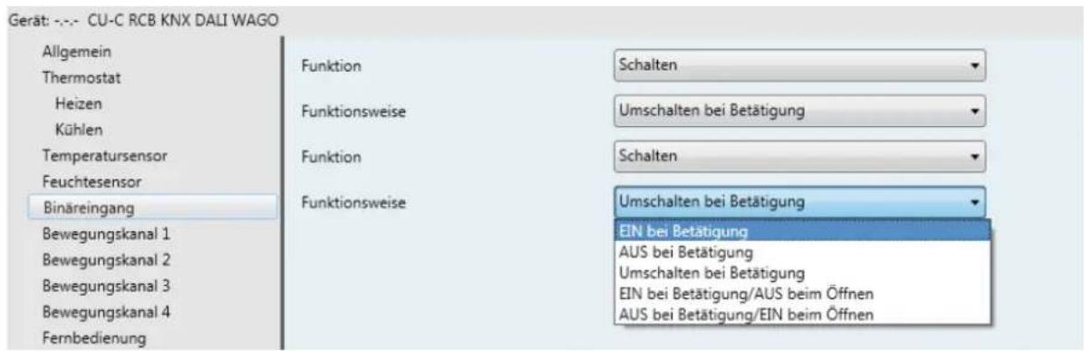 Esylux PD 360i/8 LIN - Parameteroptionen für die Schalterfunktion: - 1