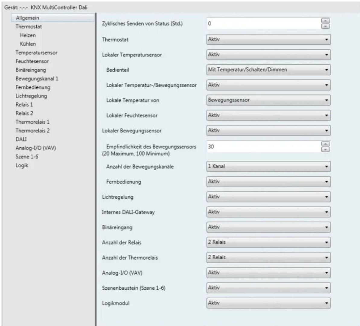 Esylux PD 360i/8 LIN - Allgemeine Parameter - 1
