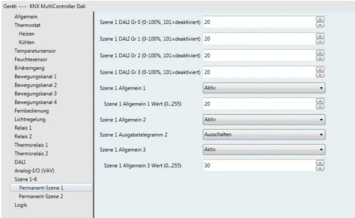 Esylux PD 360i/8 LIN - Abb. 32 Parameterfenster für Szenen 1 – 6 - 1