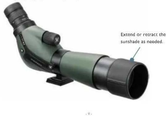 Vortex Diamondback 20-60x80 - Adjust the sunshade - 1