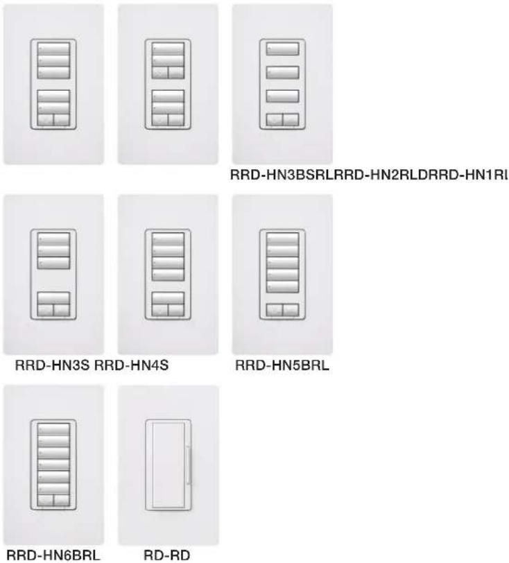 Lutron RRD-W3BRL - RadioRA® 2 C·L® Hybrid Keypads - 1