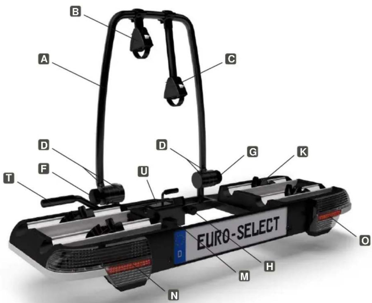 MFT Euro-select - Heck-Fahrradträger auf der Anhängekupplung - 1
