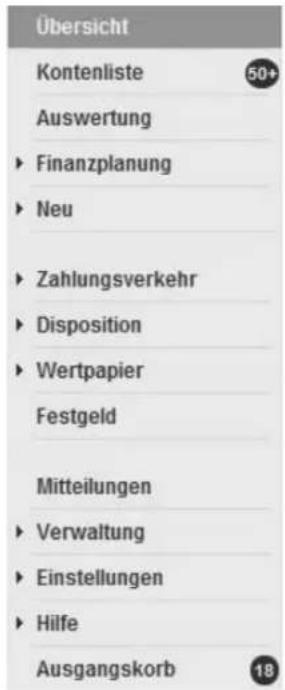 StarMoney Plus - Hauptnavigation - 1