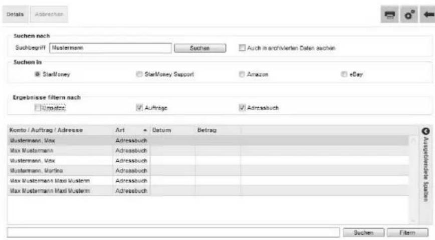 StarMoney Plus - Detailsuche - 1