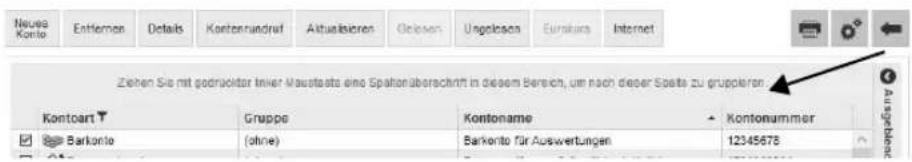 StarMoney Plus - Gruppierungsfeld anzeigen - 1