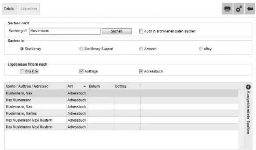 StarMoney Business 7.0 - Detailsuche - 2