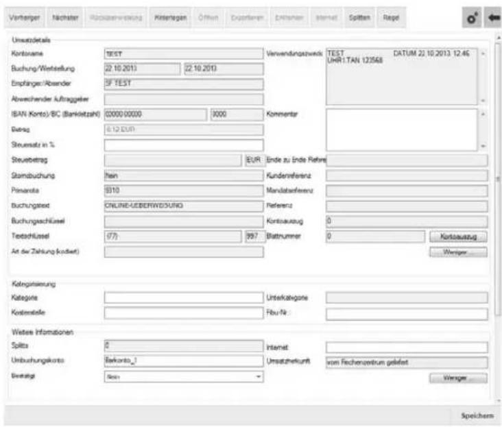 StarMoney Business 7.0 - Einen Betrag von einem anderen Konto auf ein Barkonto übertragen - 2