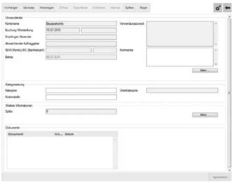 StarMoney Business 7.0 - Buchungspostendetails - 1