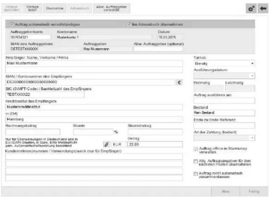 StarMoney Business 7.0 - SEPA-Überweisung - 2