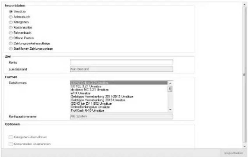 StarMoney Business 7.0 - Import von Daten - 2