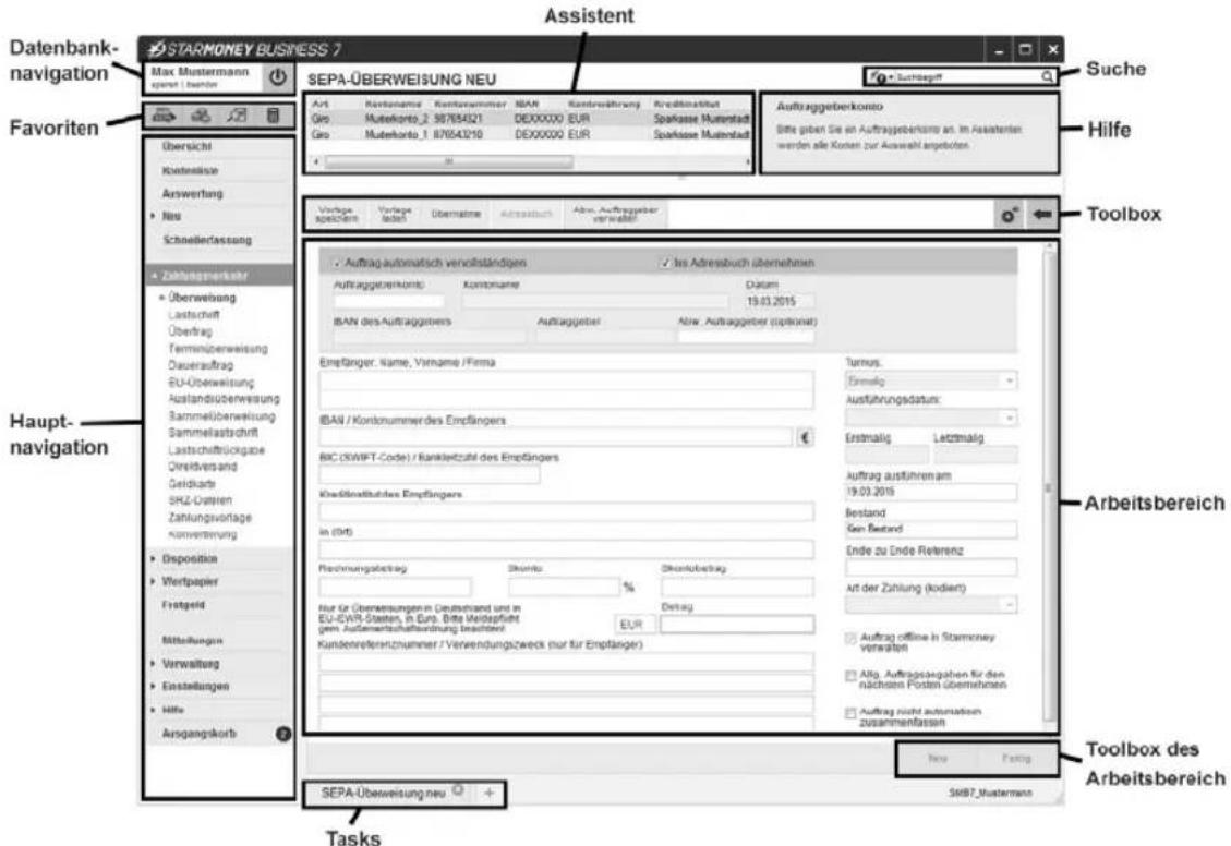 StarMoney Business 7.0 - Die StarMoney-Arbeitsoberfläche - 1