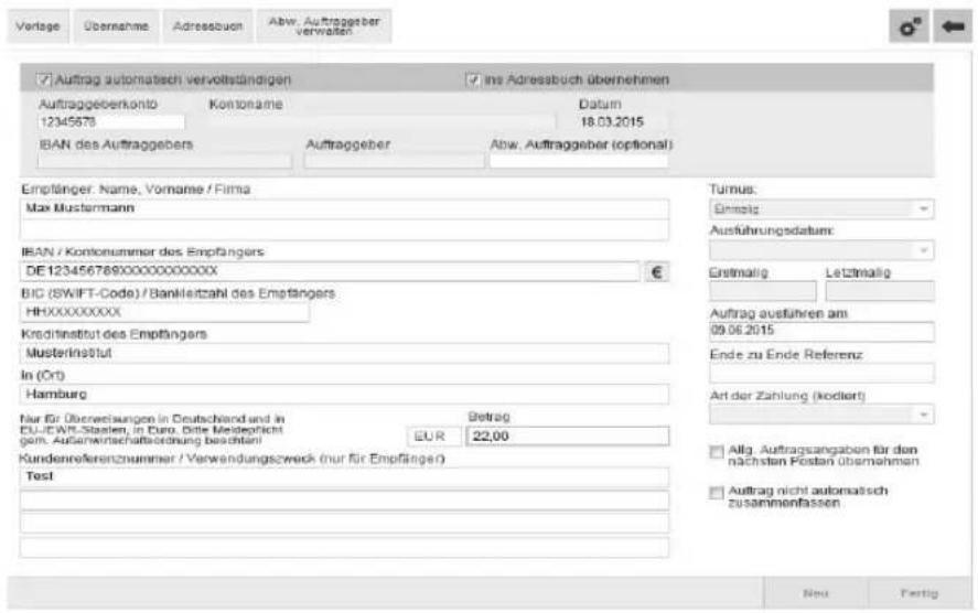 StarMoney 10.0 - Überweisung - 2