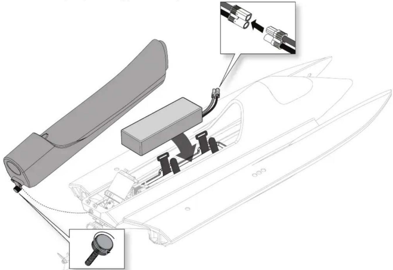 Pro Boat Valvryn - Installing the Battery Pack - 1