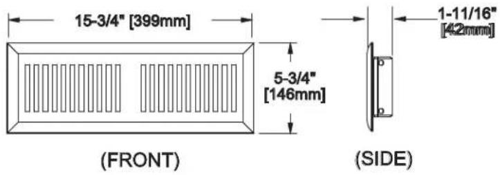 15-3/4" [399mm] 5-3/4" [146mm] (FRONT) 1-11/16" [42mm] (SIDE)