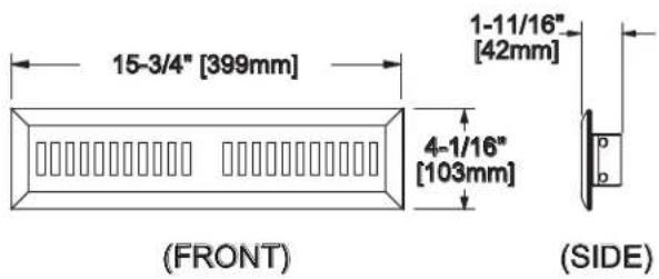15-3/4" [399mm] 1-11/16" [42mm] 4-1/16" [103mm] (FRONT) (SIDE)