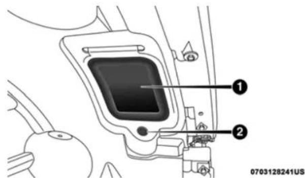 Technical diagram of a vehicle's internal components with numbered labels pointing to specific parts.